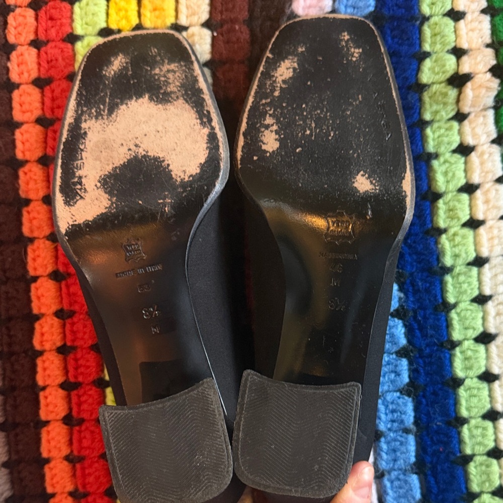Via Spiga Black Square-Toe Heels - Picture 5 of 7